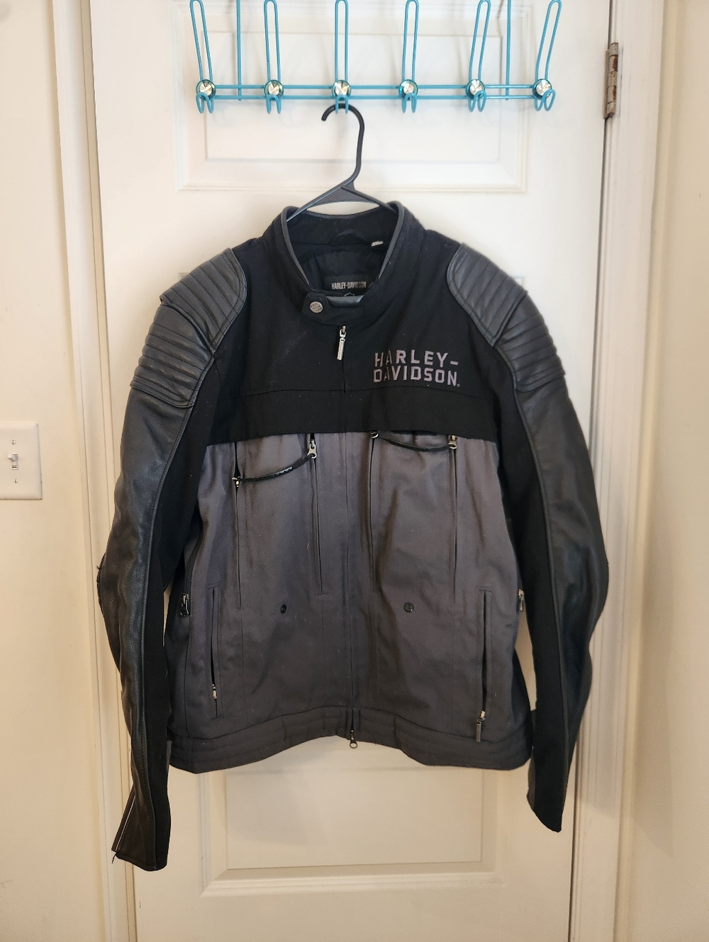 Harley Davidson Mens Sheridan Switchback Black Grey Jacket Size XL READ #Q